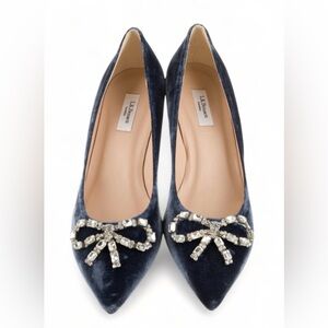 L.K. Bennett Annabelle Crystal Bow Pumps - Size 38